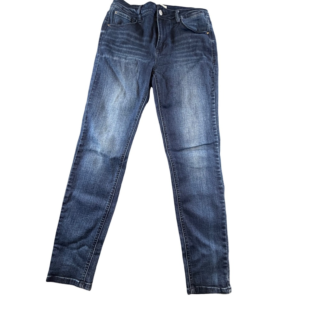 Kensie Jeans Effortless Ankle Mid Rise Skinny Dark Wash Blue Denim Size 8/29